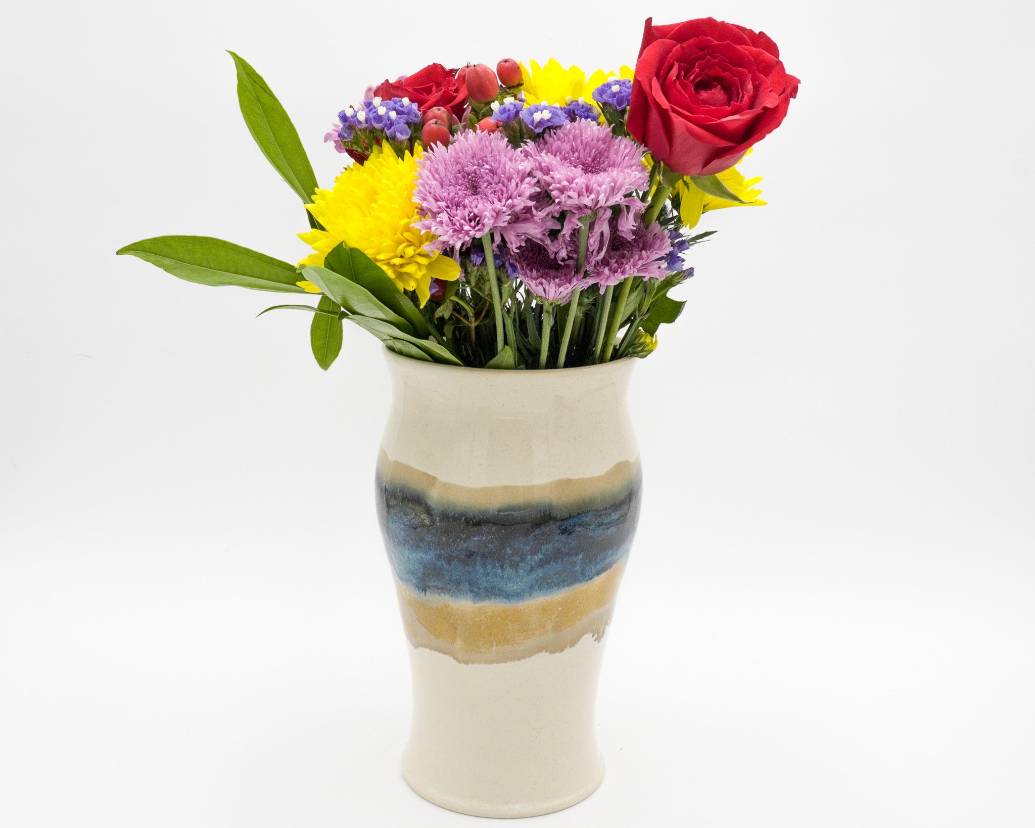 Handmade Pottery Vase: Wheel Thrown Stoneware Flower Vessel for Your Favorite Bouquets